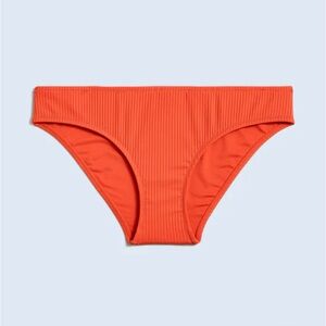 Madewell Ribbed Coral Orange Swim Bikini Bottoms (only bottoms!) Small